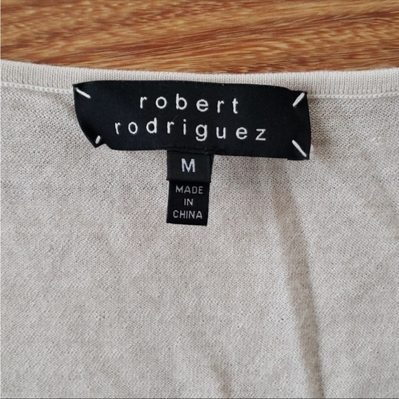 Robert Rodriguez Vneck Sweater in Cream/Tan w/ Tie - Picture 8 of 8